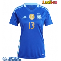 Argentina Cristian Romero #13 Replica Away Shirt Ladies Copa America 2024 Short Sleeve